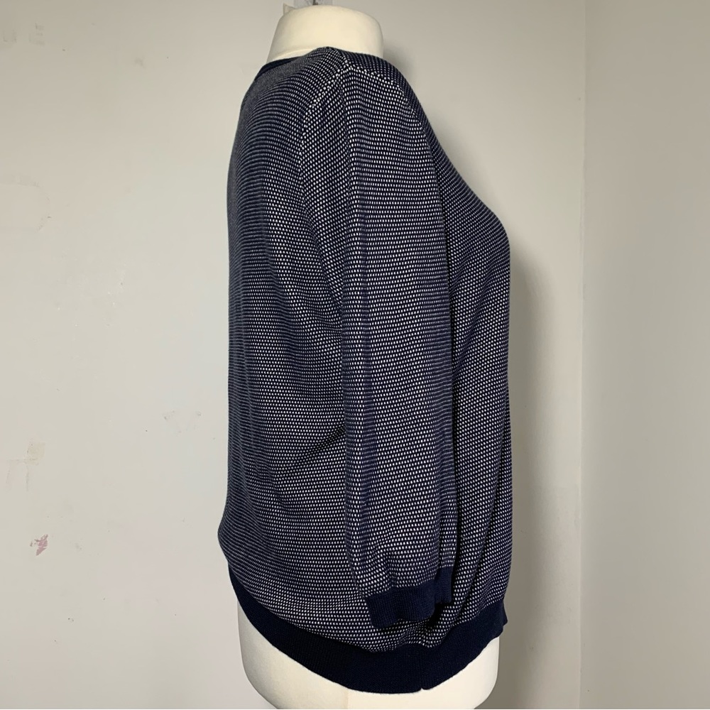 Peter Hahn Women's Knit Jumper Navy White Mix Long Sleeve Pullover Casual UK 22 - Picture 14 of 15